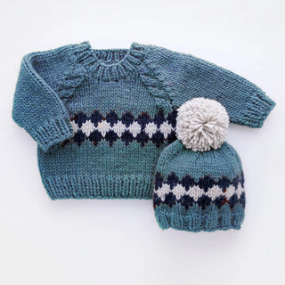 Geo Sweater Slate Blue