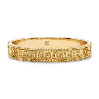 L’amour Toujour Hinged Bangle in Gold