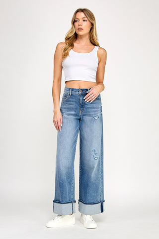 Tribecca Wide Cuff Jean Blue Sky