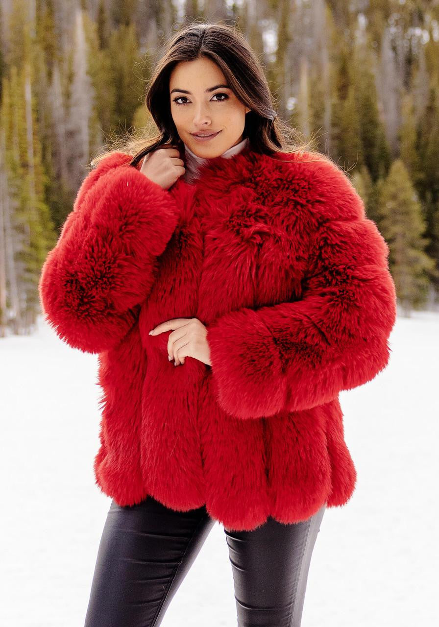 Avante Fox Coat Cherry