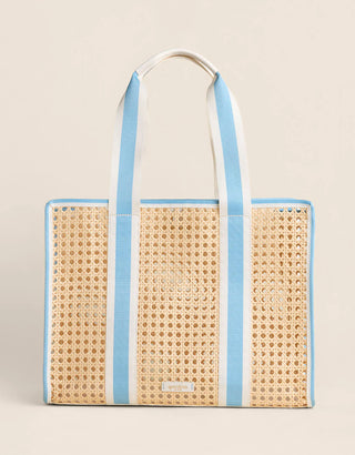 Splash Cane Large Trim Tote Blue Stripe