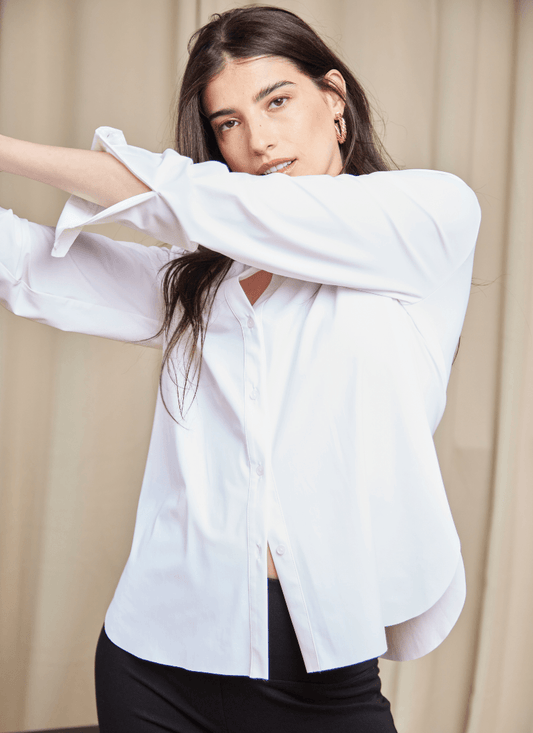 Connie Slim Button Down White