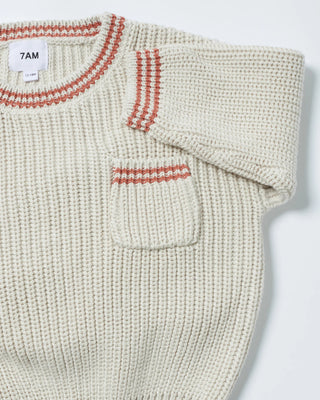 Boxy Sweater Chunky Tennis Ecru Terracotta