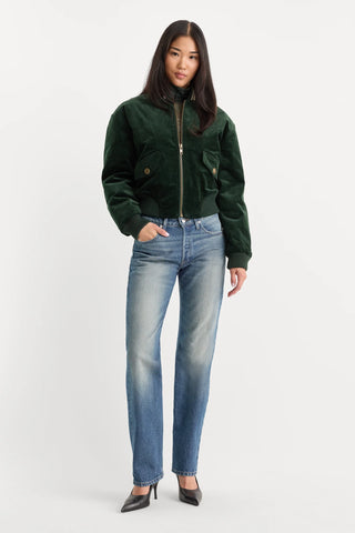 Cord Varsity Jacket Forest Green