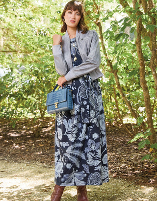 Atalia Midi Dress Serpentine Foliage Slate