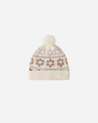 Beanie Flower Fair Isle
