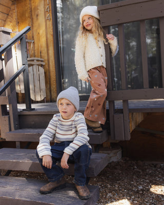 Jacques Sweater Dusty Blue Stripe Natural