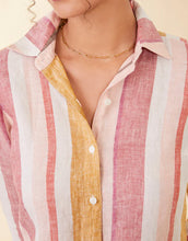 Load image into Gallery viewer, Callie Linen Shirt Callawassie Cabana Stripe