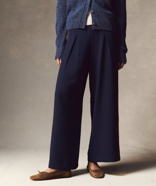 Allison Pleated Trouser Navy/Bronze