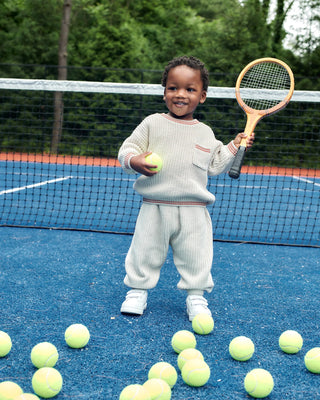 Boxy Sweater Chunky Tennis Ecru Terracotta