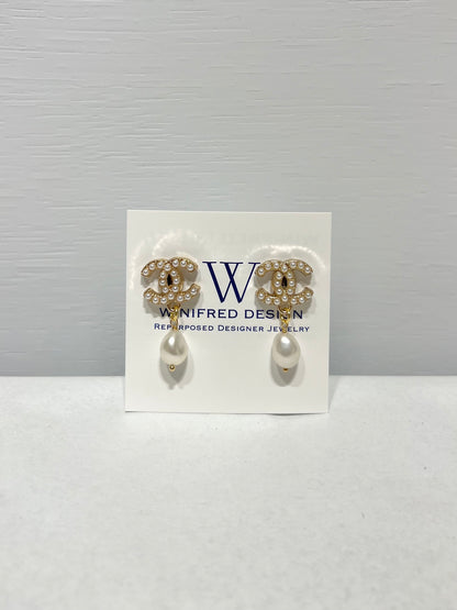 Chanel Gold Freshwater Pearl Earrings