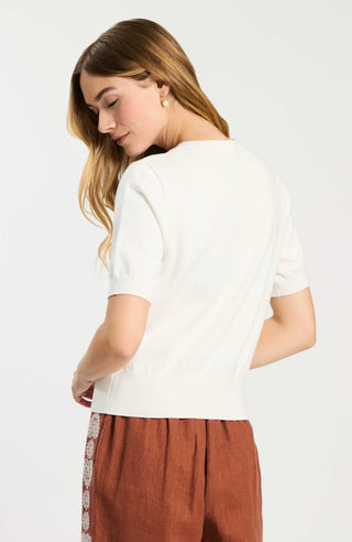 Kit Cotton Blend Cardigan White