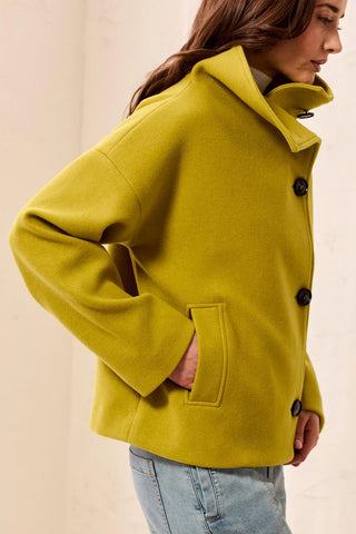 Soft Structured Funnel Neck Jacket Button Front Jacket EquinoxGold