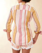 Load image into Gallery viewer, Callie Linen Shirt Callawassie Cabana Stripe