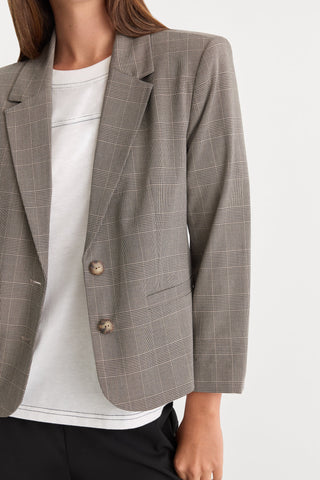Shrunken Blazer Mini Plaid