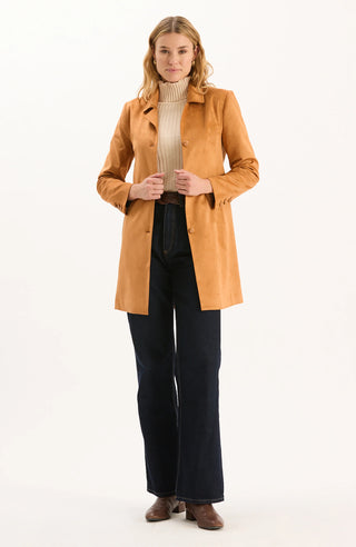 Jordan Faux Suede Jacket Leather Brown