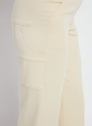 Pamela Utilitarian Wide Leg Crop Pant Ecru