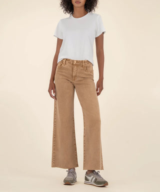 High Rise Meg Fab Ab Wide Leg Chestnut