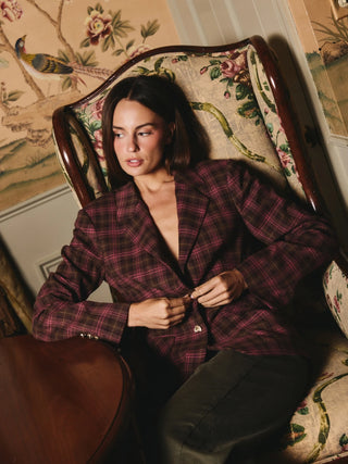 Kaye Blazer Jacket Mocha Plaid