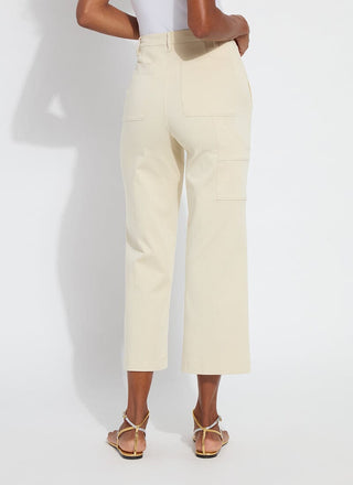 Pamela Utilitarian Wide Leg Crop Pant Ecru