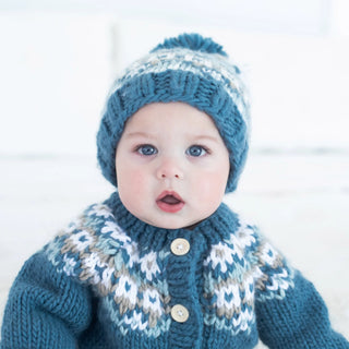 Fairisle Slate Beanie Hat