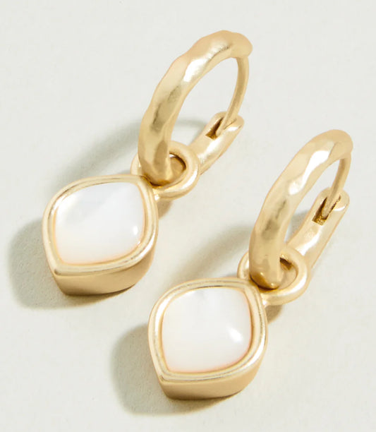 Spartina Maera Drop Hoop Earrings Mother of Pearl