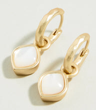 Load image into Gallery viewer, Maera Drop Hoop Earrings Mother of Pearl