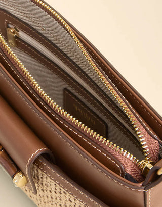 Straw Lane Phone Crossbody Natural/Brown
