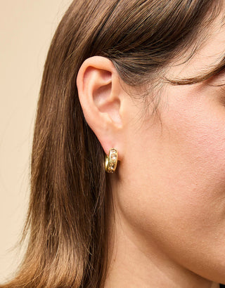 Manor Gem Hoop Earrings Bronze