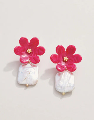 Blooming Pearl Earrings Pink