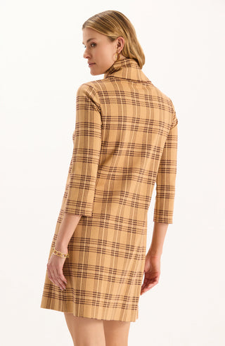 Kim Knit Dress Tawny Wheat Plaid