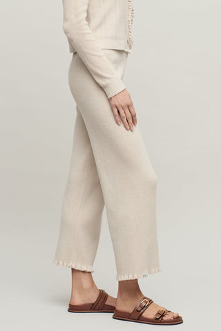 CozyChic Ultra Lite Rib Ruffle Hem Ankle Pant Stone