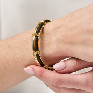Gaia Petite Hinged Bangle Ebony