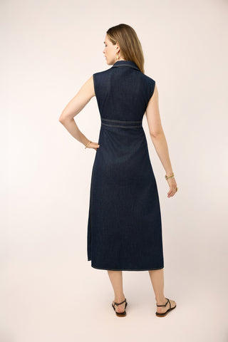 Lainey Denim Dress Dark Bayou Rinse Wash