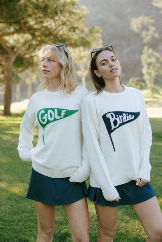 Riley Crewneck Sweater Birdie Pennant Ivory