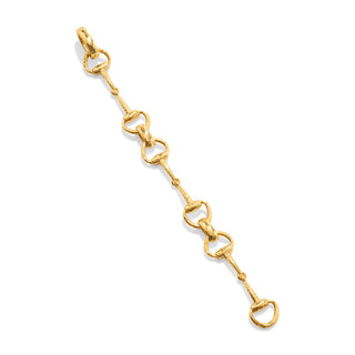 Equestrian Snaffle Bit Bracelet 8” Gold