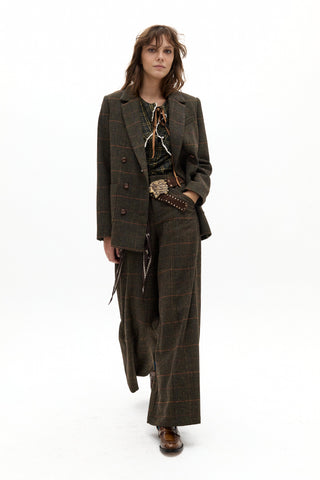 Vincent Wool Twill Pants Hugo Checks