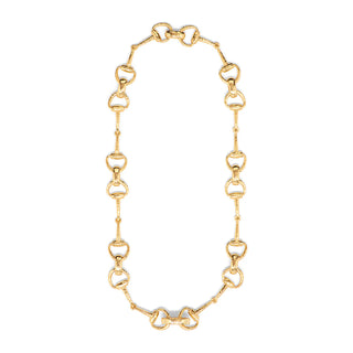 Equestrian Snaffle Bit Chain Necklace 20” Gold