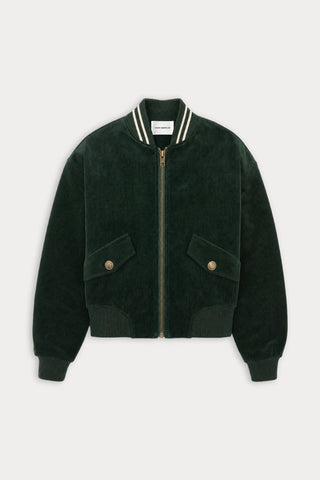 Cord Varsity Jacket Forest Green