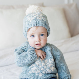 Snowflake Surf Blue Crew Neck Sweater