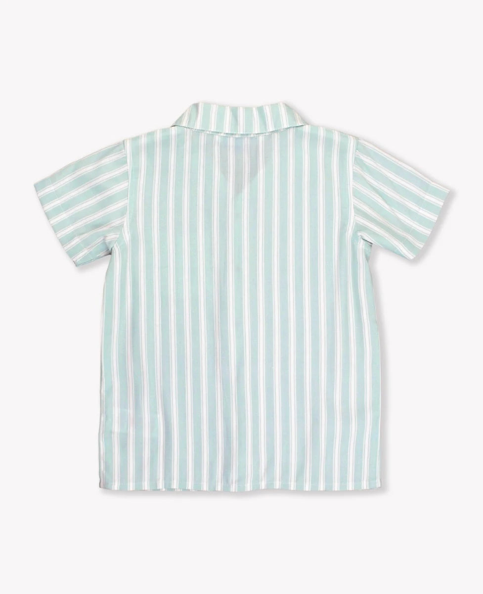 Retro Stripe Short Sleeve Camp Shirt