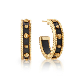 Berry Medium Hoop Earrings Ebony