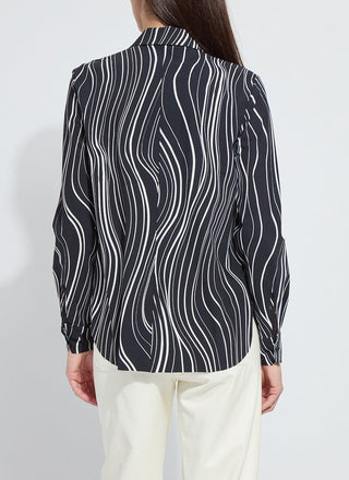 Connie Slim Button Down Undulating Lines