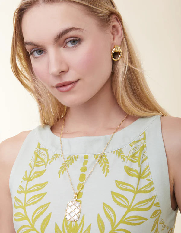 Madolyn Midi Dress Enclave Palm Floral Seafoam