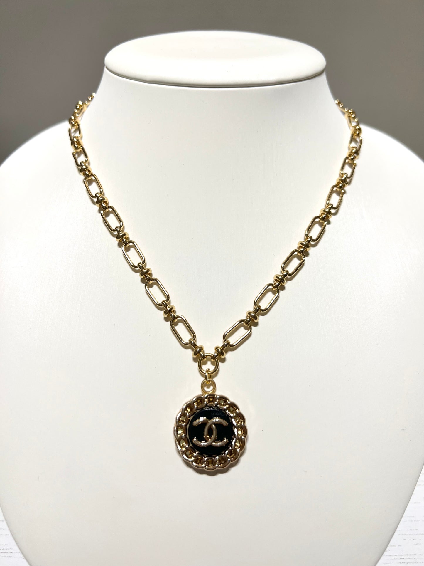 Chanel Black and Gold Necklace