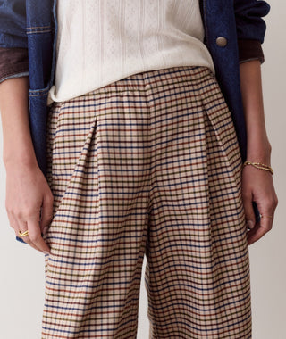 Allison Pleated Trouser Fall Check