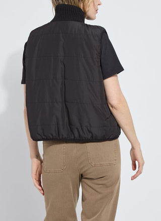 Prudence Reversible Puffer Sweater Vest Black