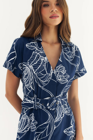 Birgin Dress Dramatic Vining Iris