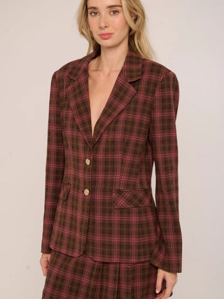 Kaye Blazer Jacket Mocha Plaid