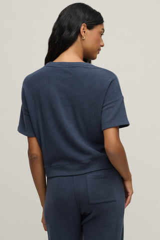 Brushed Fleece Short Sleeve Dropped Shoulder Pullover